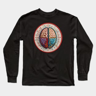 Bilateral Hemispheres Embroidered Patch Long Sleeve T-Shirt